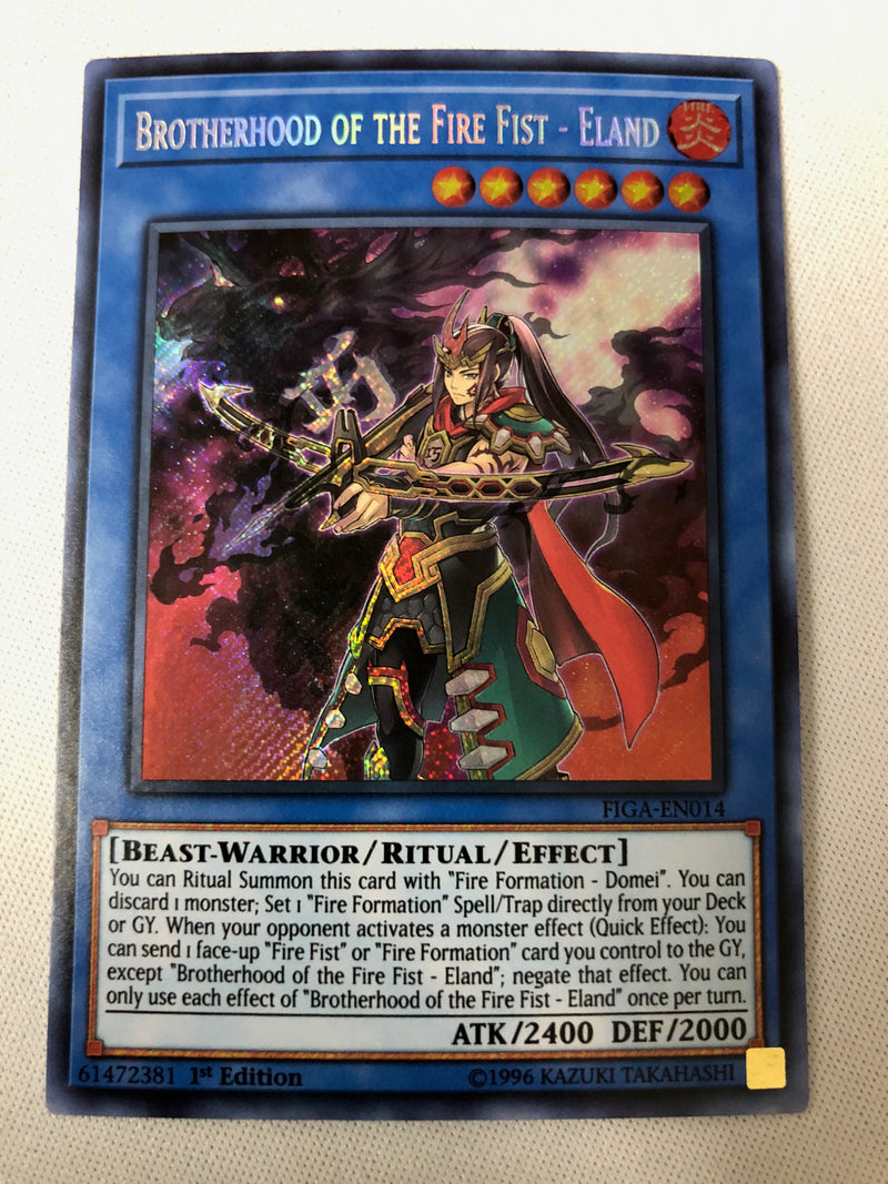 Yugioh Brotherhood of the Fire Fist - Eland FIGA-EN014 Secret Rare 1st Edition NM