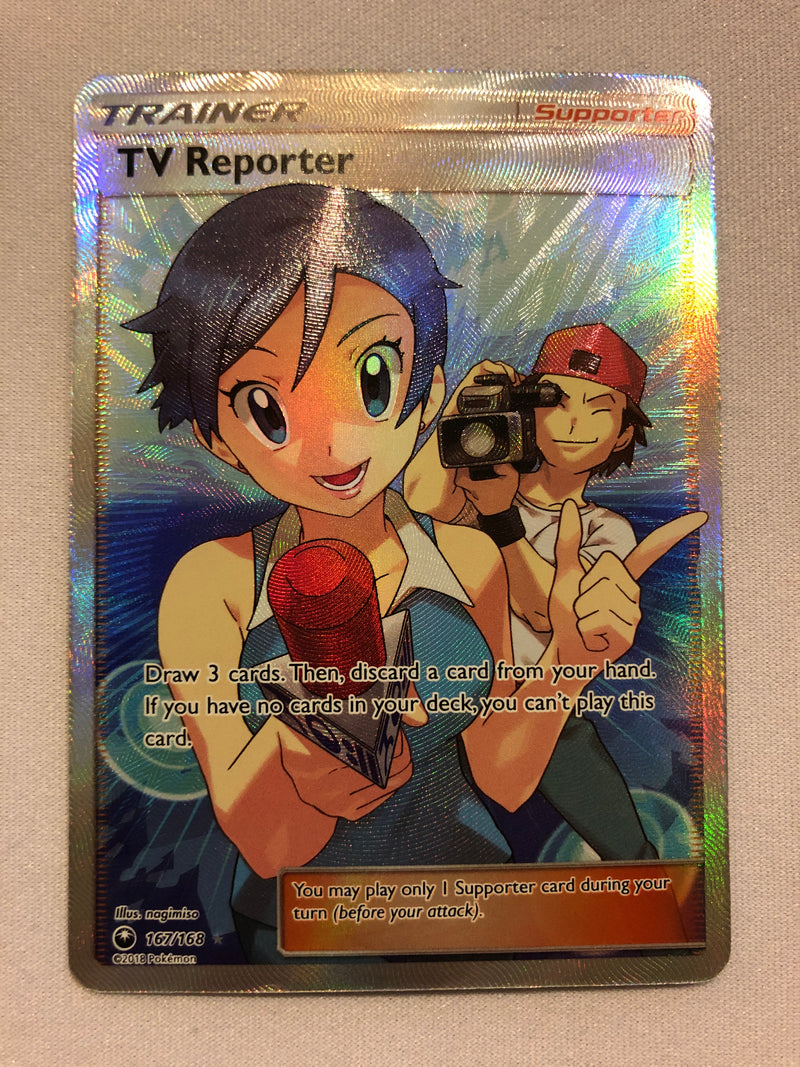 TV Reporter 167/168 Full Art Holo Ultra Rare Sun & Moon Celestial Stor TV Reporter 167/168 Full Art Holo Ultra Rare Sun & Moon Celestial Stor
