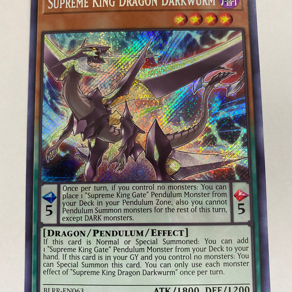 Yugioh Supreme King Dragon Darkwurm BLRR-EN063 Secret Rare 1st Edition