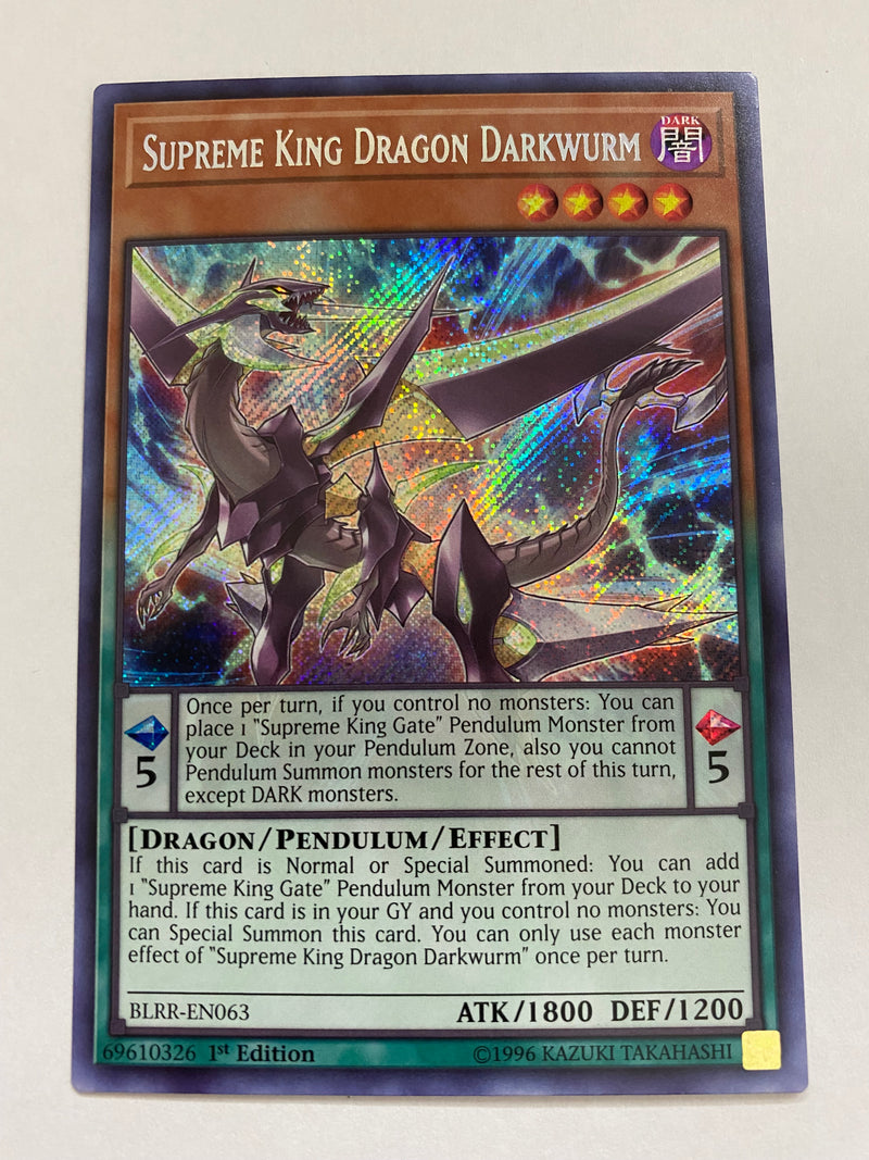 Yugioh Supreme King Dragon Darkwurm BLRR-EN063 Secret Rare 1st Edition NM