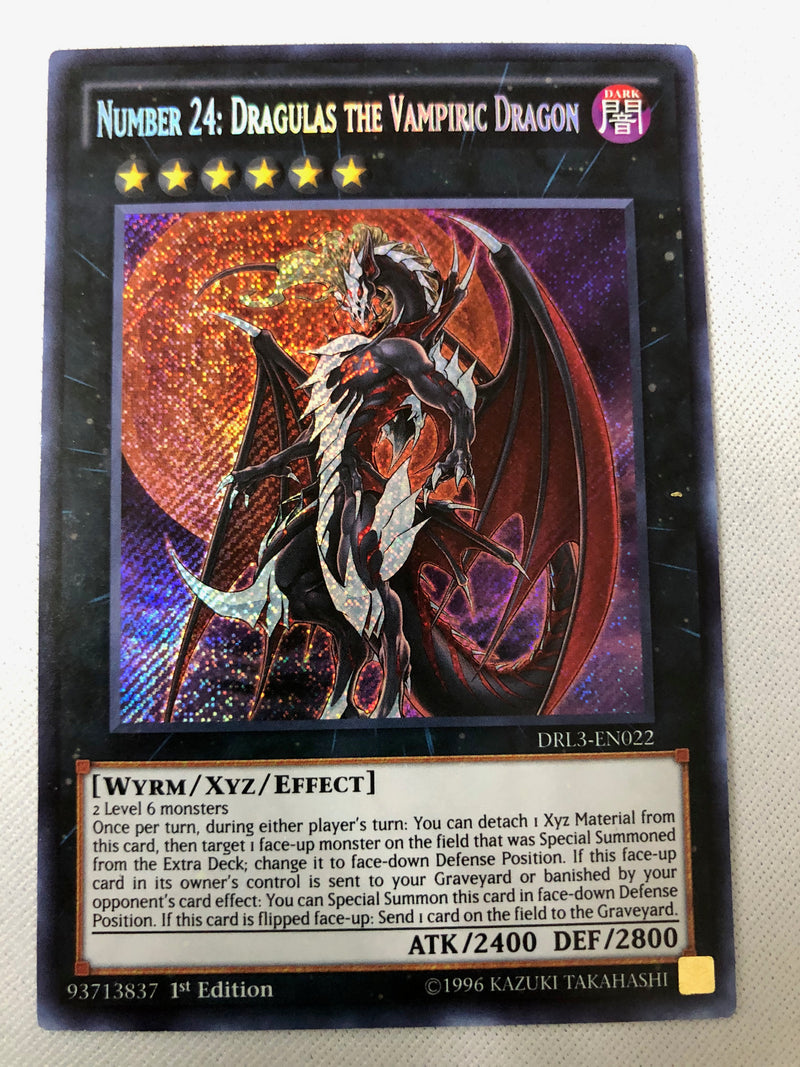 Yugioh Number 24: Dragulas the Vampiric Dragon DRL3-EN022 Secret Rare 1st NM