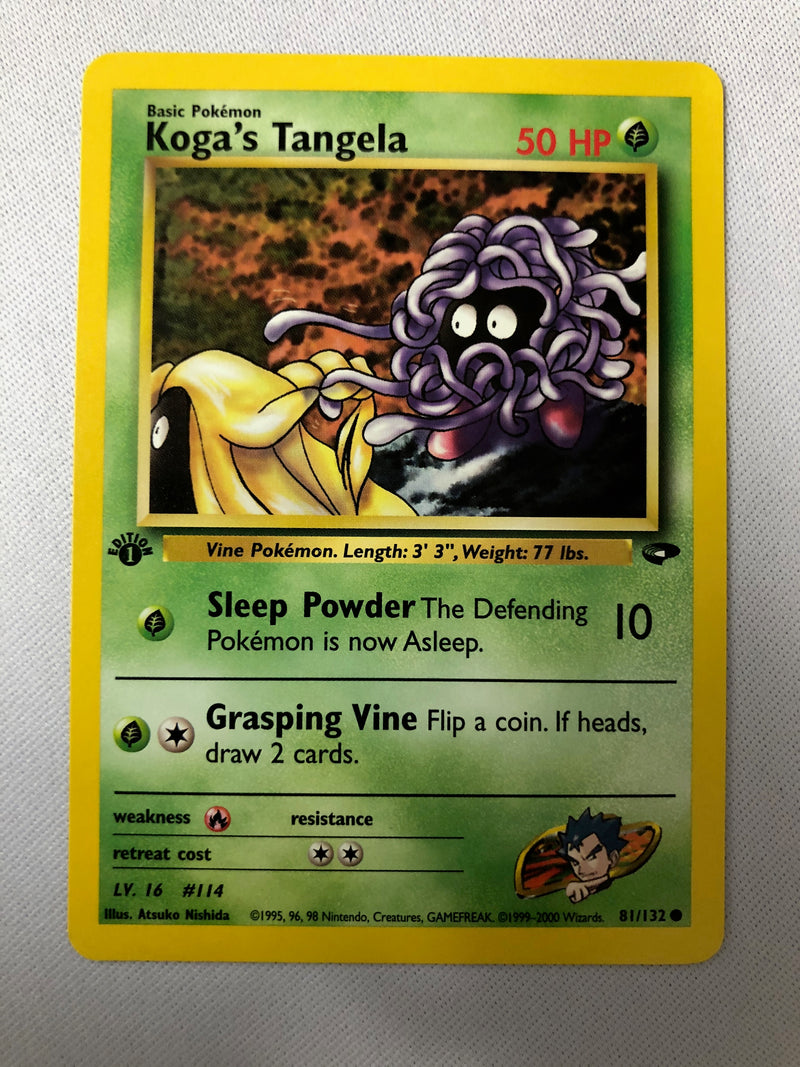 Koga's Tangela 81/132 Gym Heroes 1st Edition Uncommon Pokemon Card Near Mint