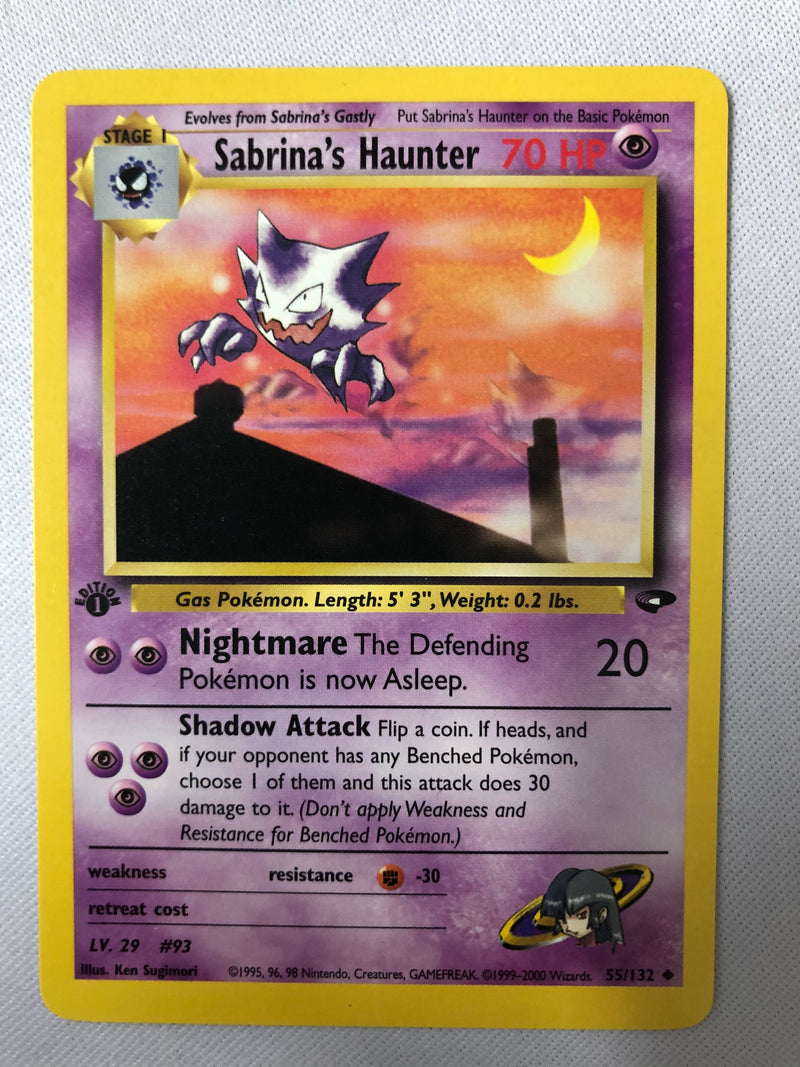 Sabrina's Haunter 55/132 1st Edition Gym Challenge Uncommon Pokemon Ca Sabrina's Haunter 55/132 1st Edition Gym Challenge Uncommon Pokemon Ca