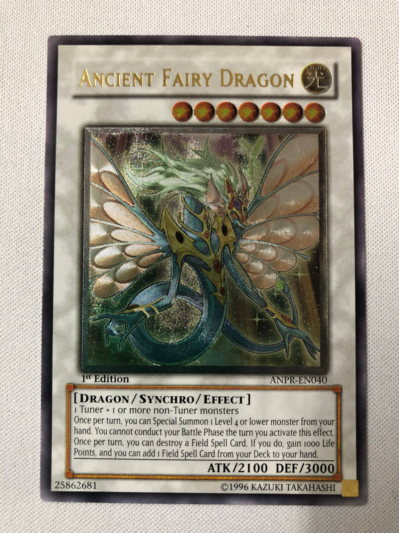 yugioh card ancient fairy dragon Yugioh Ancient Fairy Dragon ANPR-EN040 Ultimate Rare 1st Edition Near