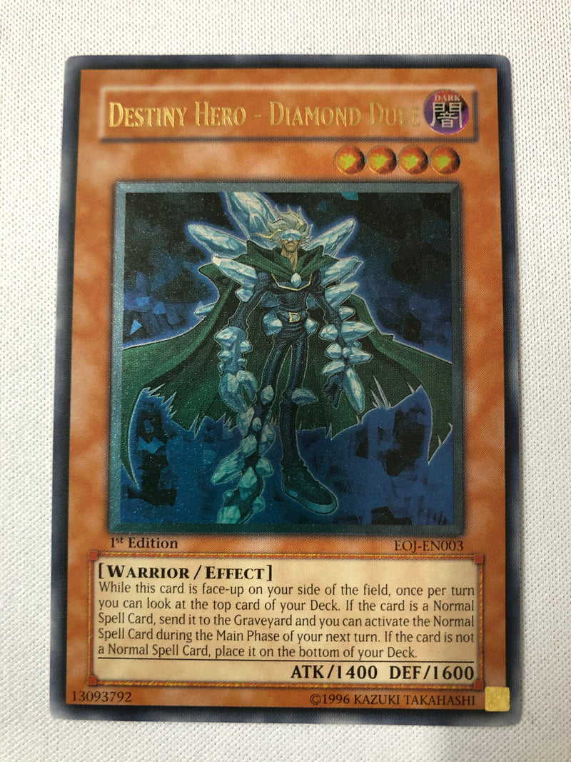 Yugioh Destiny Hero - Diamond Dude EOJ-EN003 Ultimate Rare 1st Edition Near Mint