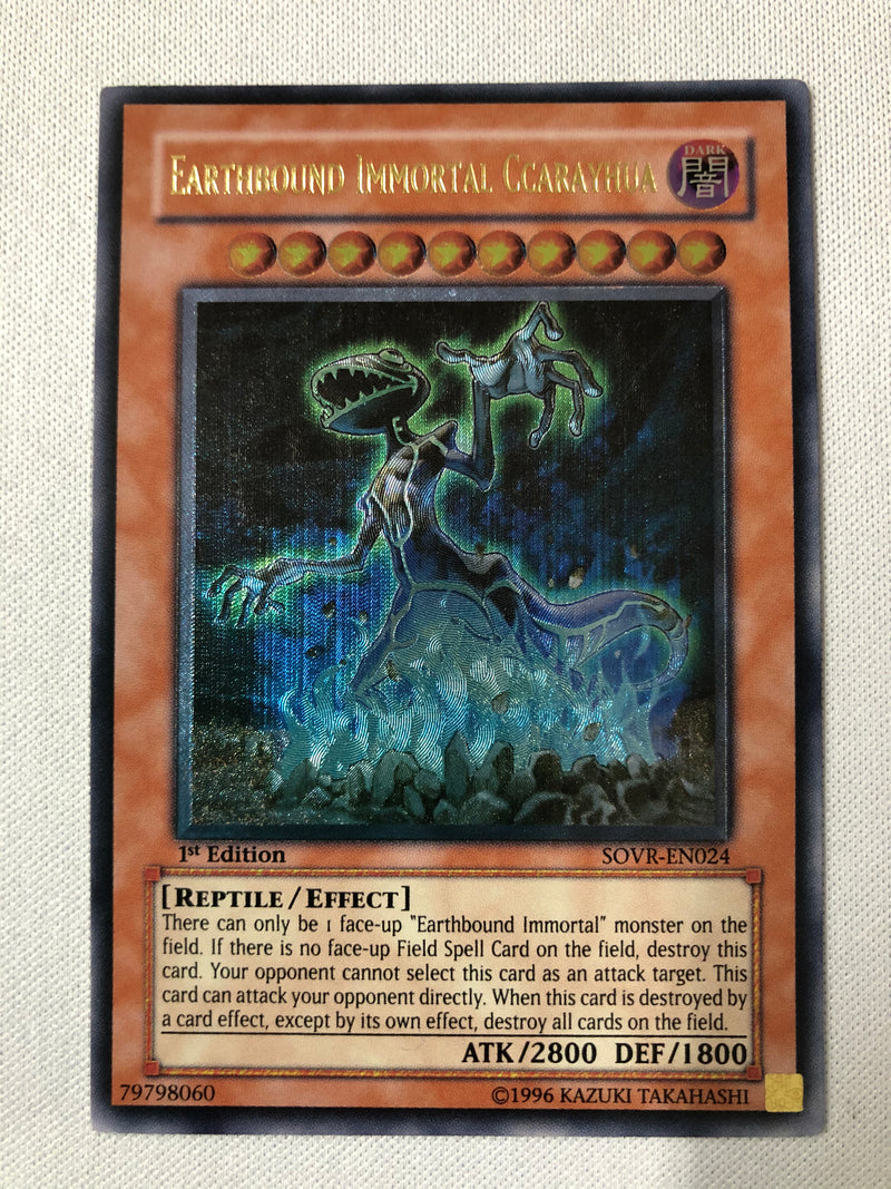 Yugioh Earthbound Immortal Ccarayhua SOVR-EN024 Ultimate Rare 1st Edition Near Mint
