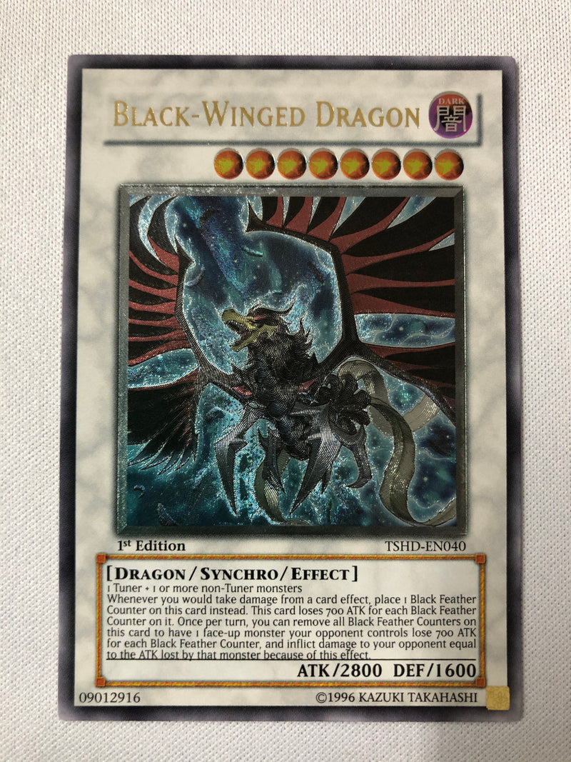 Yugioh Black-Winged Dragon TSHD-EN040 Ultimate Rare 1st Edition Near Mint
