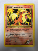 Blaine’s Growlithe 62/132 1st Edition Gym Challenge Pokemon Card Near Mint