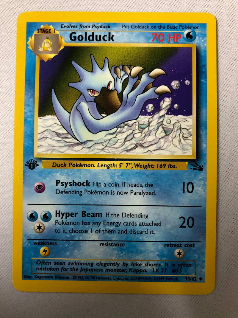 Golduck 35/62 1st Edition Fossil Set Uncommon Pokemon Card NM Golduck 35/62 1st Edition Fossil Set Uncommon Pokemon Card NM