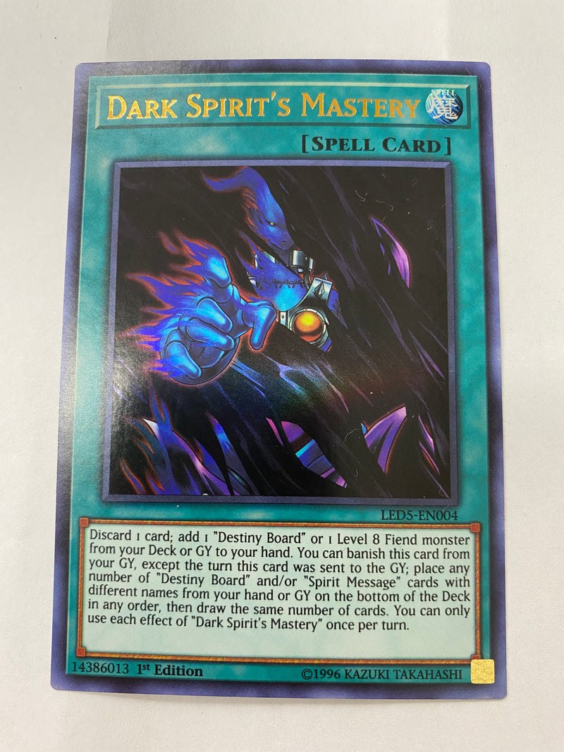 Yugioh Dark Spirit''s Mastery  LED5-EN004 Ultra Rare 1st Edition Near Mint