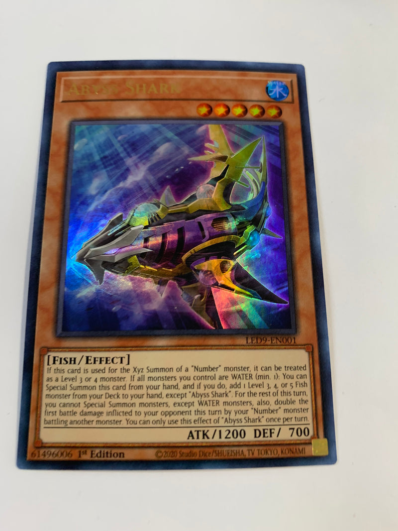 Yugioh Abyss Shark LED9-EN001 Ultra Rare 1st Edition Near Mint