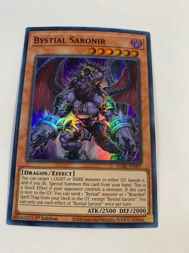 Yugioh Bystial Saronir DABL-EN007 Super Rare 1st Edition Near Mint Yugioh Bystial Saronir DABL-EN007 Super Rare 1st Edition Near Mint