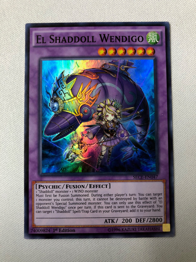 Yugioh El Shaddoll Wendigo SECE-EN047 Super Rare 1st Edition NM