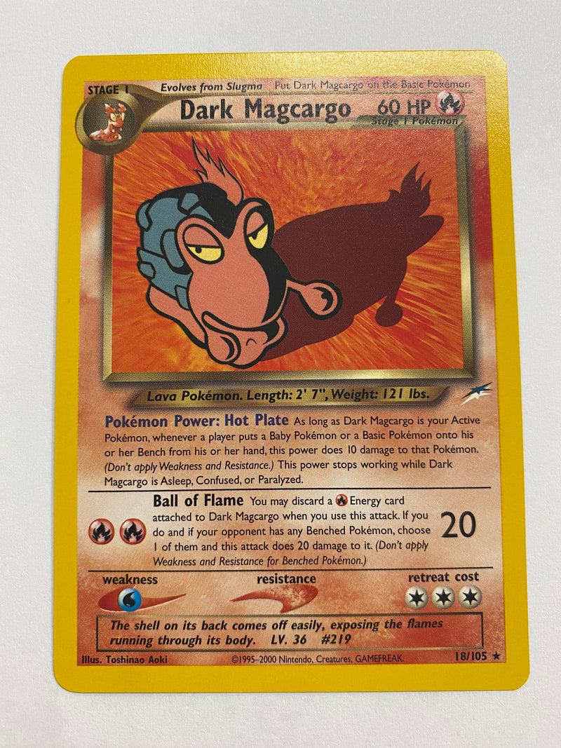 Dark MaDark Magcargo 18/105  Rare Neo Destiny Pokemon Card  NM