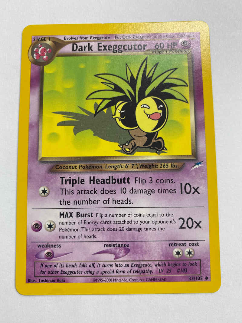 Dark Exeggcutor 33/105 Uncommon Neo Destiny Pokemon Card NM