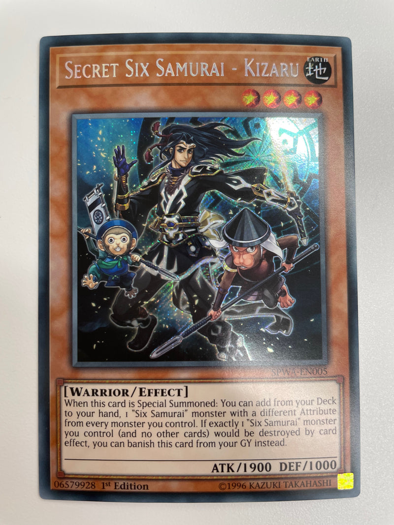 Yugioh Secret Six Samurai - Kizaru SPWA-EN005 Secret Rare 1st Edition NM