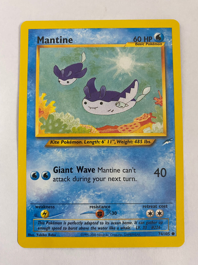 Mantine 74/105 Pokemon Card Neo Destiny Near Mint