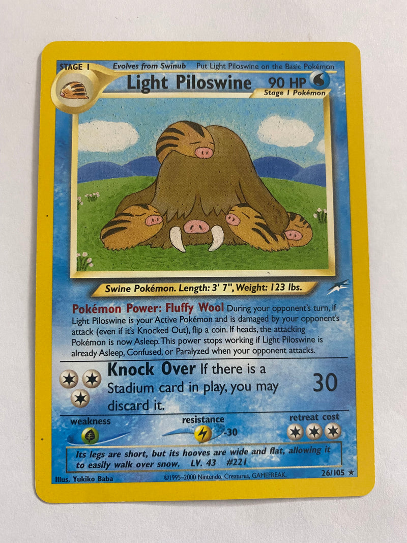 Light Piloswine 26/105  Rare  Unlimited Pokemon Card NM