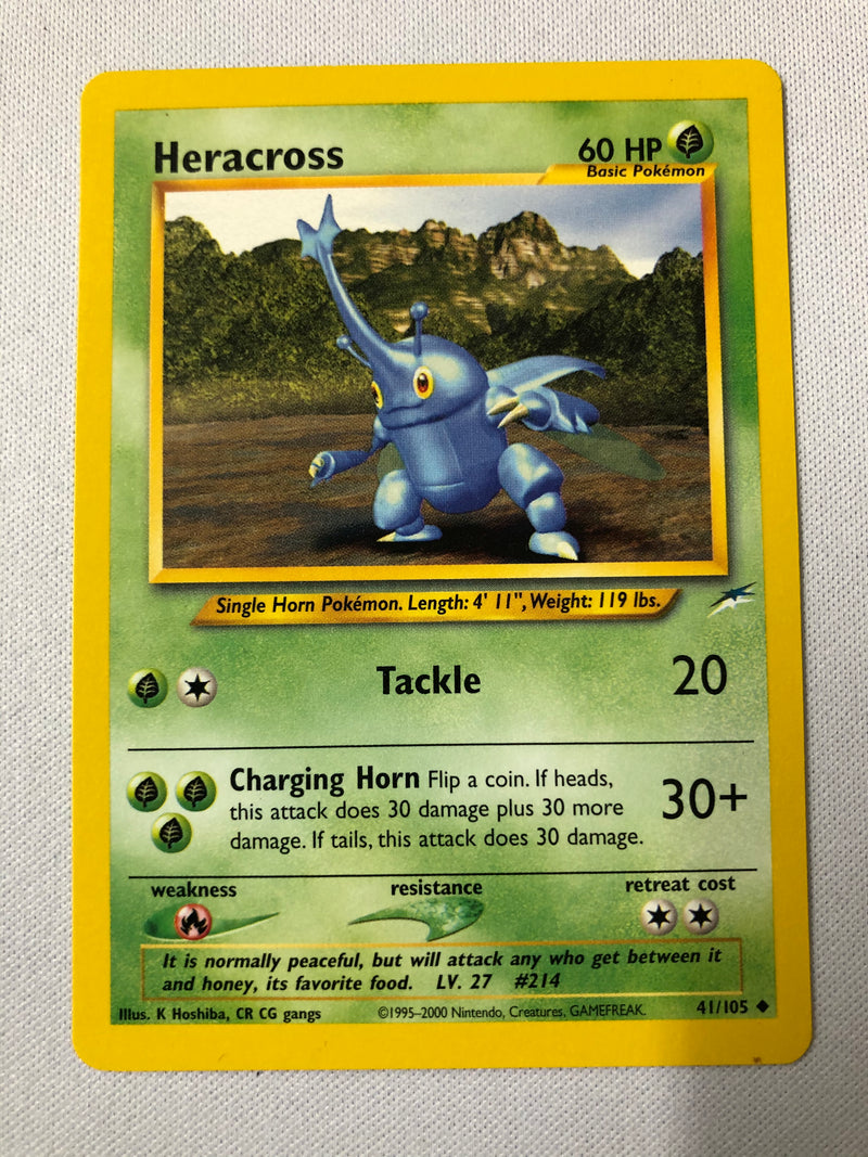 Heracross 41/105 Neo Destiny Non-Holo Uncommon Pokemon Card Near Mint