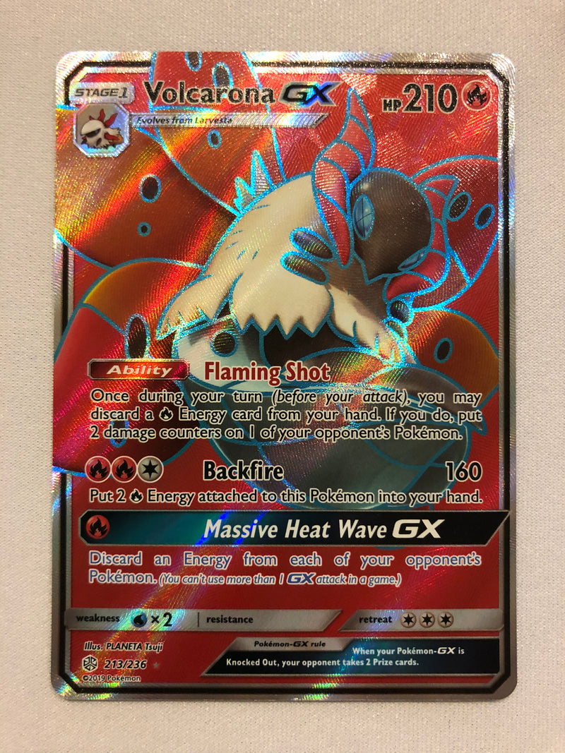 Volcarona GX 213/236 Full Art Holo Rare Cosmic Eclipse Pokemon Card Ne Volcarona GX 213/236 Full Art Holo Rare Cosmic Eclipse Pokemon Card Ne