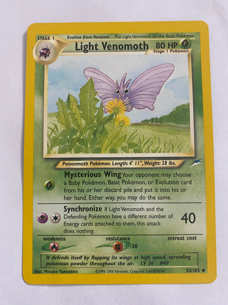Light Venomoth 53/105 Unlimited Neo Destiny Pokémon Card Near Mint