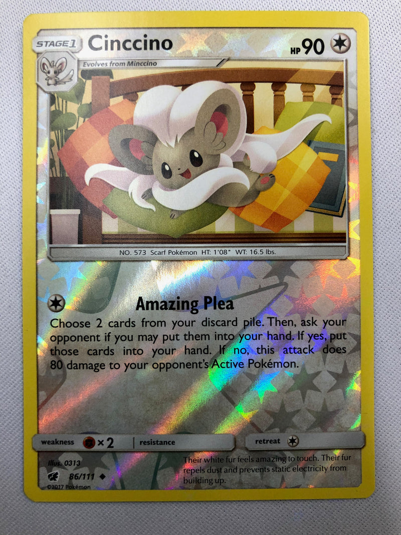 Cinccino 86/111 Uncommon Reverse Holo Pokemon Card NM