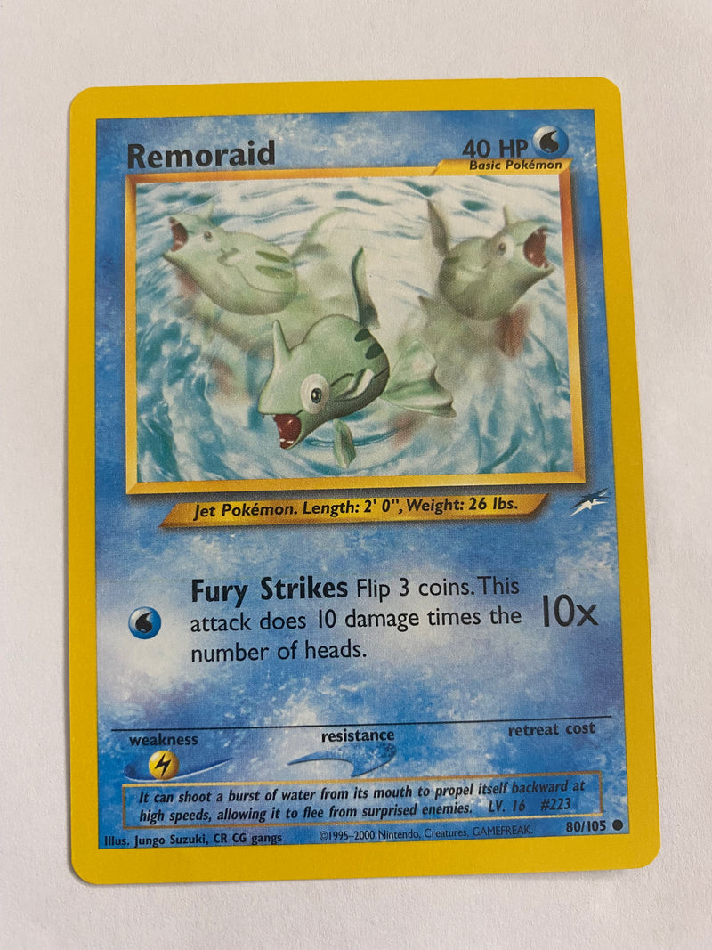 Remoraid 80/105 Neo Destiny Common Pokemon Card Near Mint