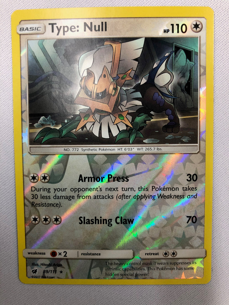 Type: Null 89/111 Sun and Moon: Crimson Invasion Reverse Holo Rare Pok