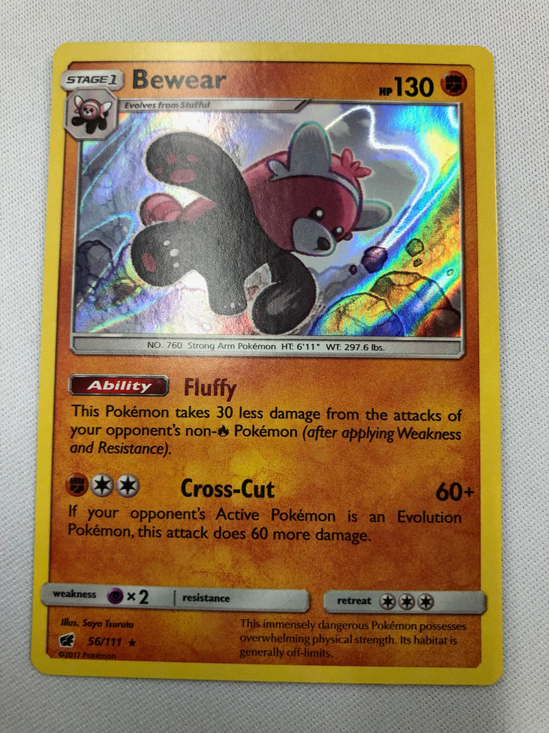 Bewear 56/111 Crimson Invasion Reverse Holo Rare Pokemon Card Near Min Bewear 56/111 Crimson Invasion Reverse Holo Rare Pokemon Card Near Min