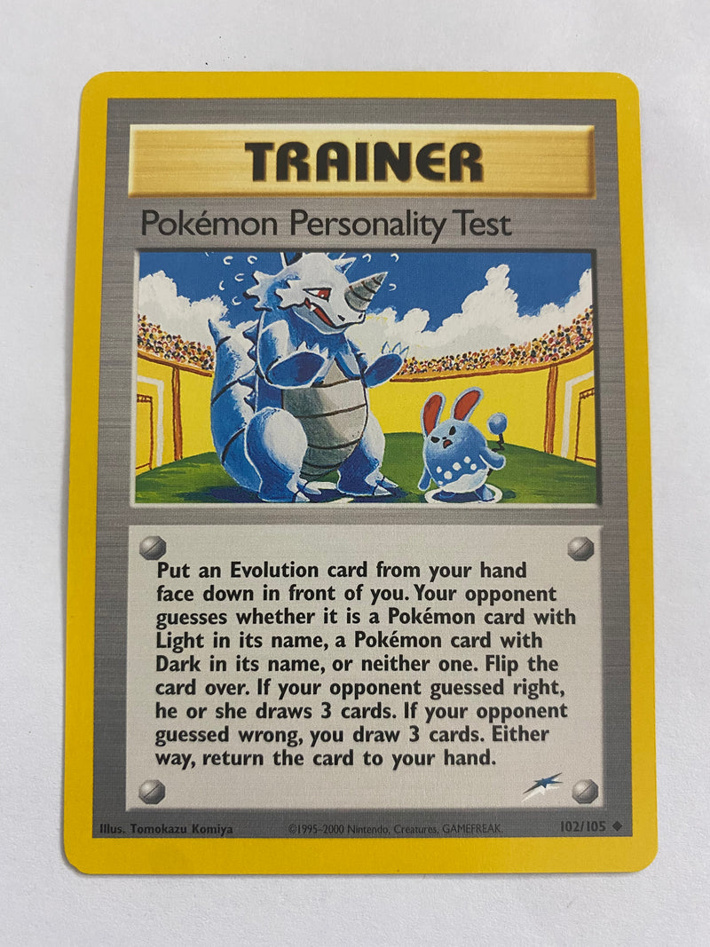 Trainer Personality Test 102/105 Neo Destiny Pokemon Card NM