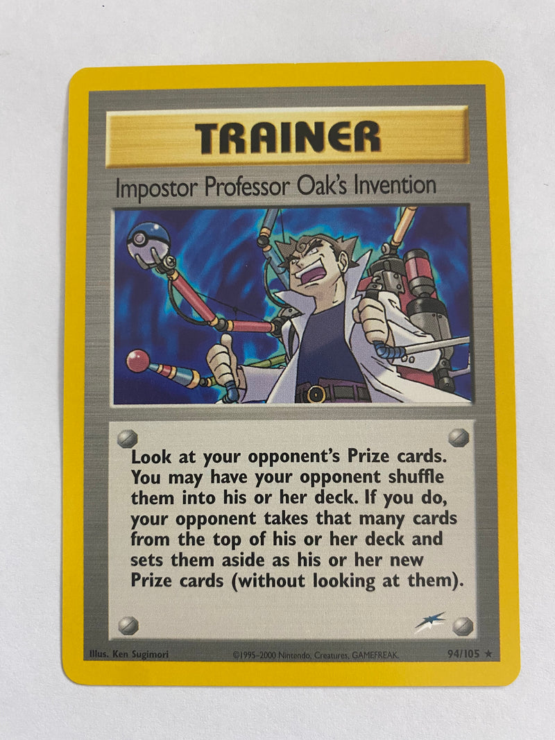 Imposter Professor Oak Invention  94/105 Neo Destiny Rare Pokemon Card NM