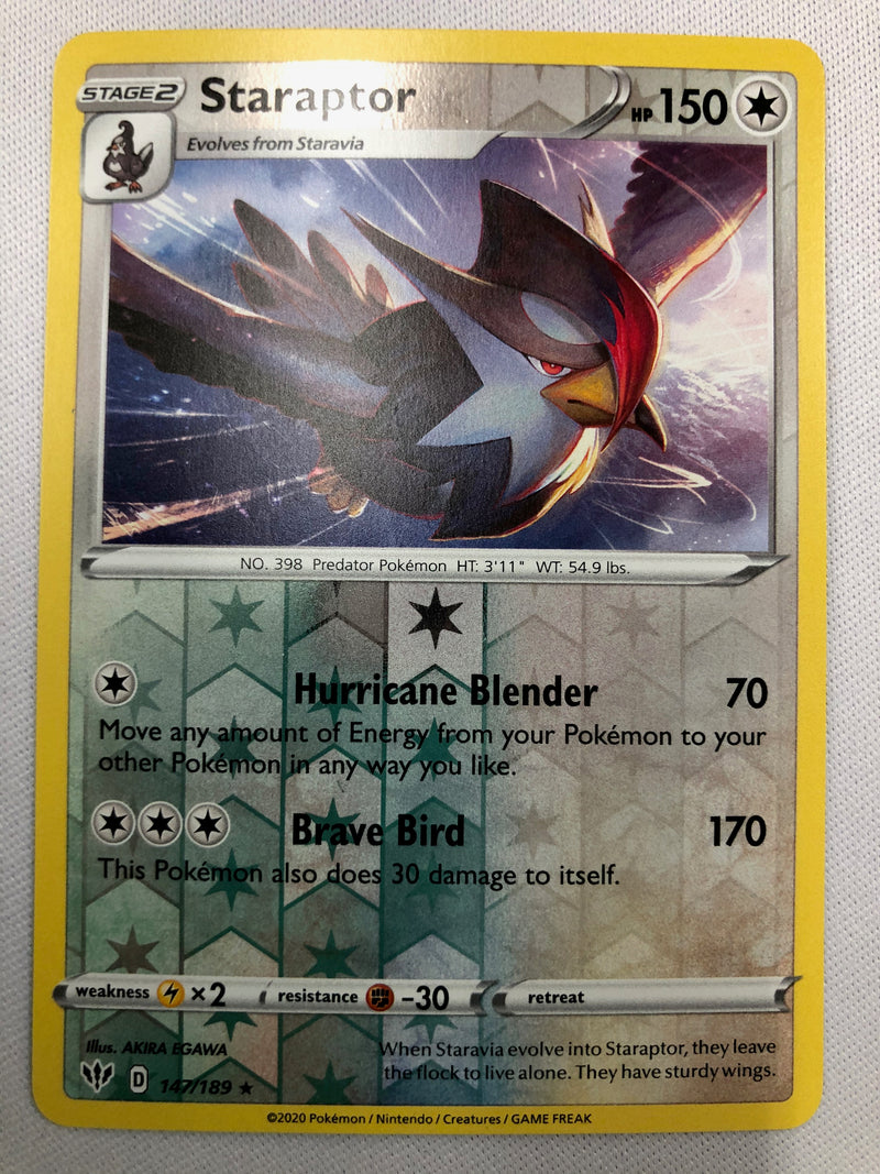 Staraptor 147/189 Darkness Ablaze Reverse Holo Rare Pokemon Card NM