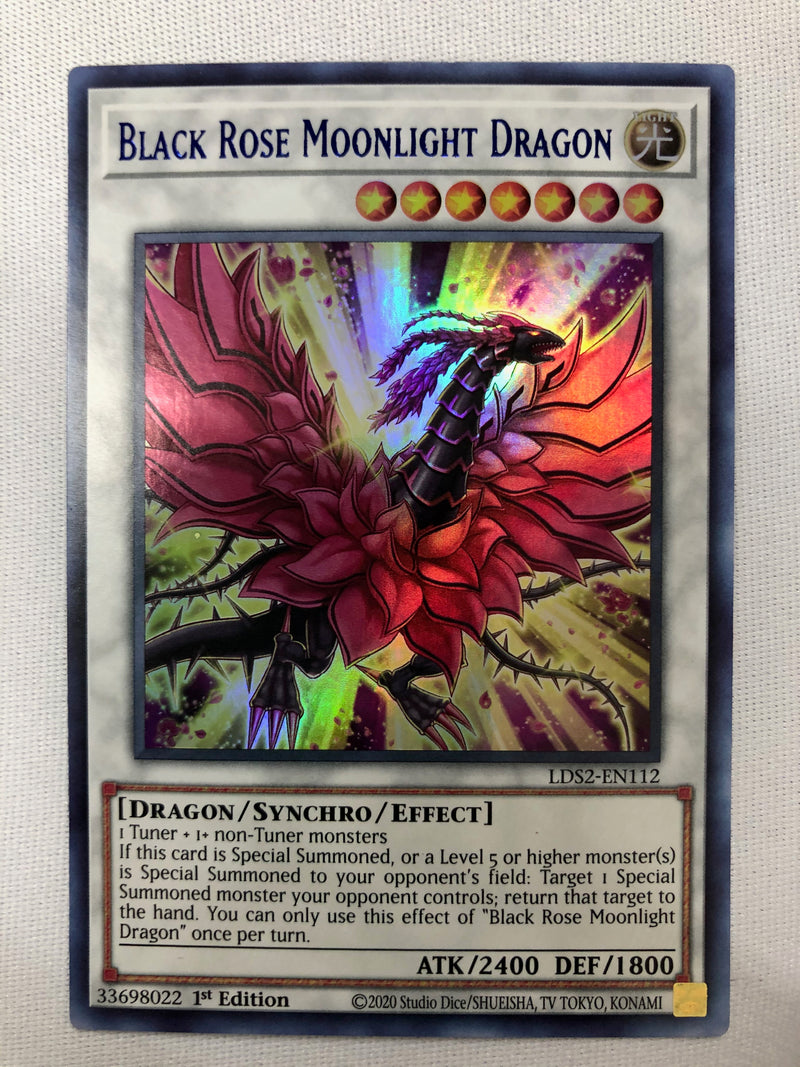 Yugioh Black Rose Moonlight Dragon LDS2-EN112 Blue Ultra 1st Edition Near Mint