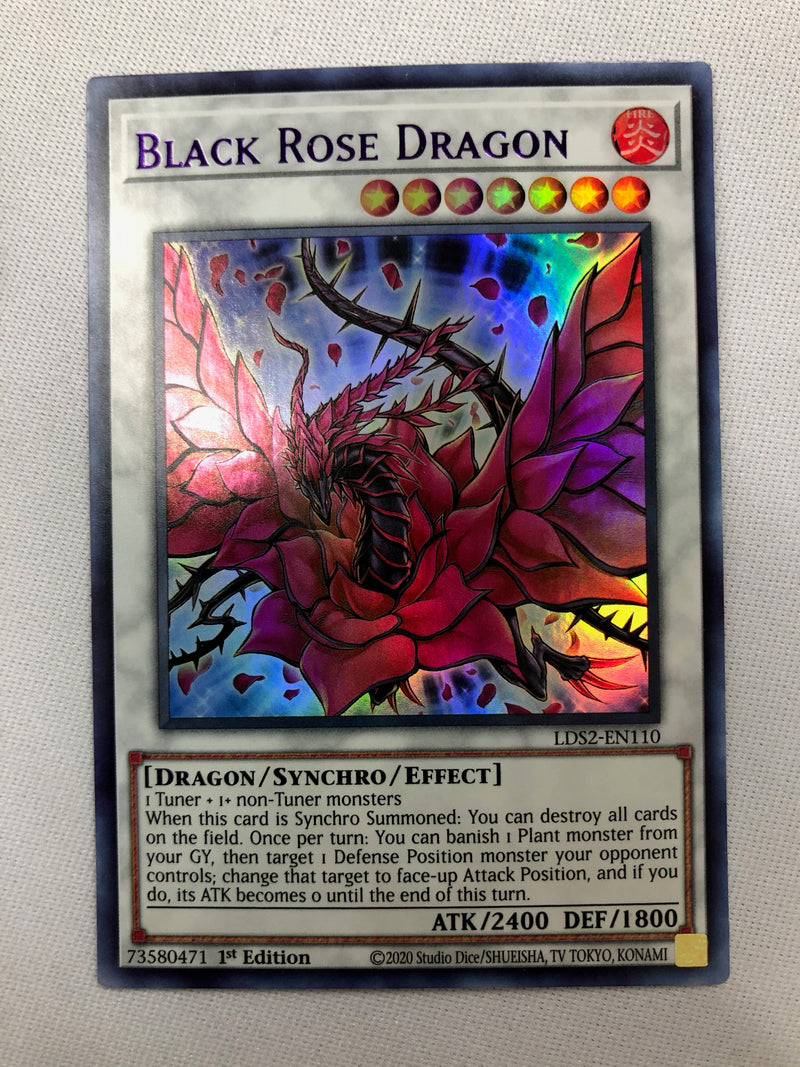 Yugioh Black Rose Dragon LDS2-EN110 Purple Ultra Rare 1st Edition Near Mint