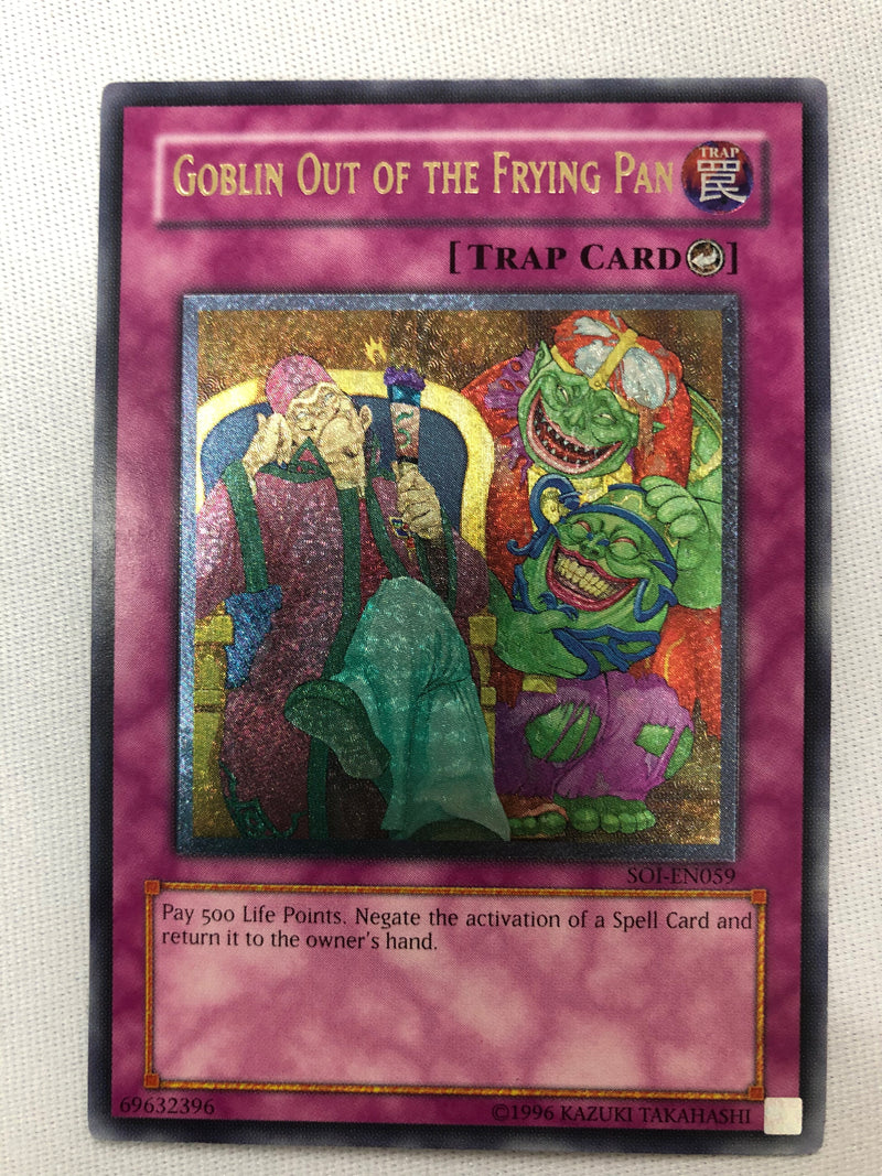 Yugioh Goblin Out Of The Frying Pan SOI-EN059 Ultimate Rare Near Mint Yugioh Goblin Out Of The Frying Pan SOI-EN059 Ultimate Rare Near Mint