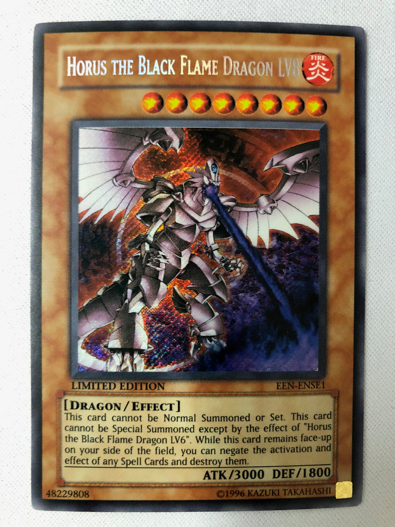 Yugioh Horus The Black Flame Dragon LV8 EEN-ENSE1 Secret Rare Limited NM