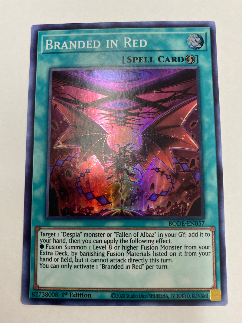 Yugioh Branded in Red - BODE-EN057 Super Rare 1st Edition Near Mint Yugioh Branded in Red - BODE-EN057 Super Rare 1st Edition Near Mint