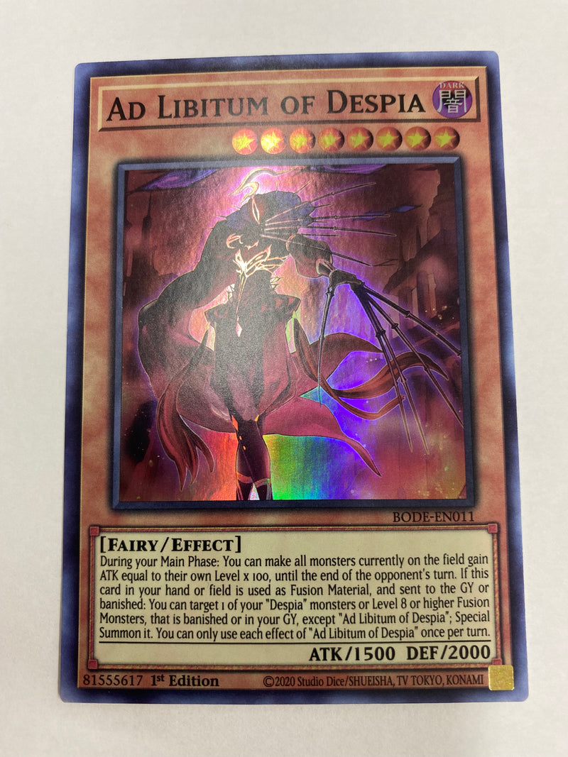 Yugioh Ad Libitum of Despia BODE-EN011 Super Rare 1st Edition Near Mint
