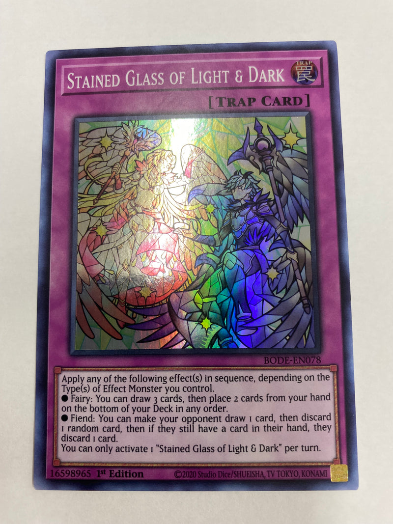 Yugioh Stained Glass of Light & Dark - BODE-EN078 Super Rare  1st Edition NM