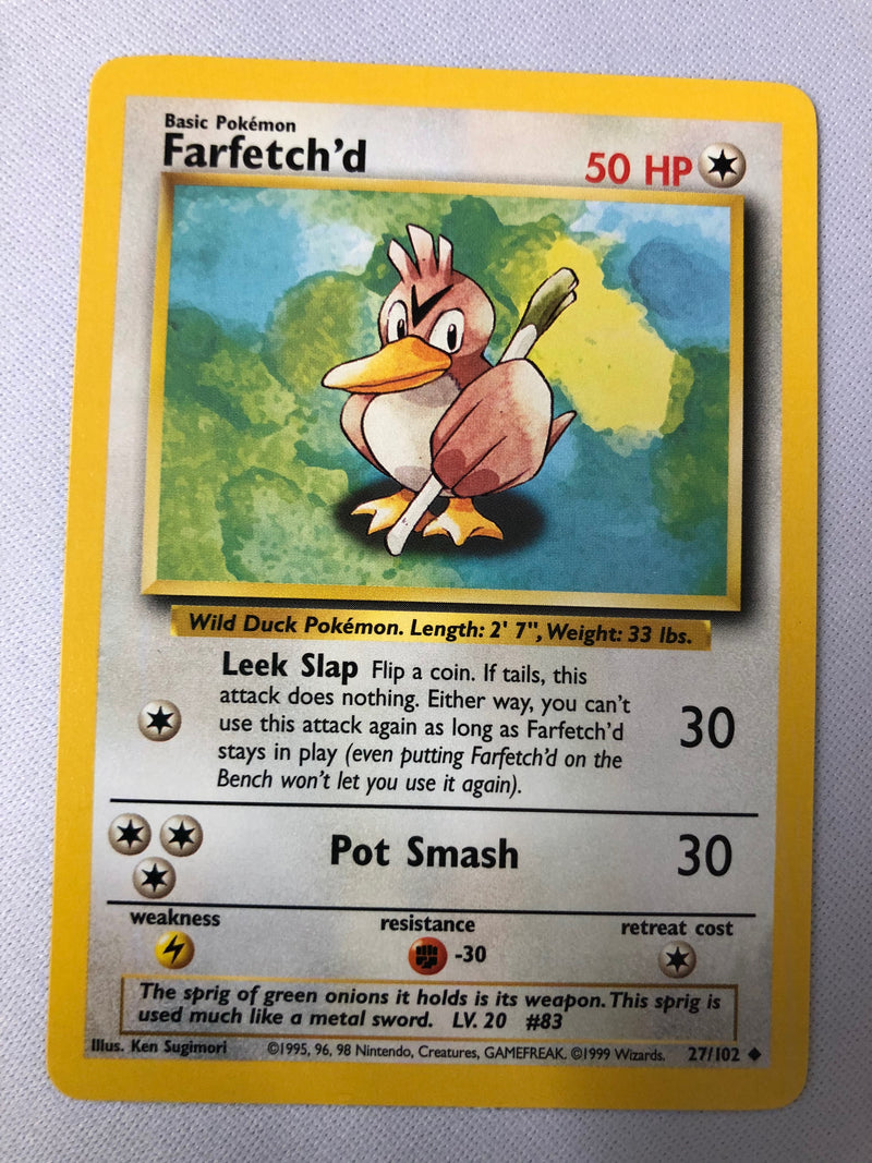 Farfetch'd  27/102 Base Set Uncommon Pokemon Card NM
