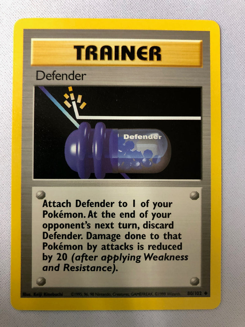 Defender 80/102 Base Set Uncommon Pokemon Card Near Mint