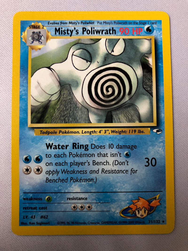 Misty's Poliwrath 31/132 Gym Challenge Rare Unlimited Pokemon Card NM