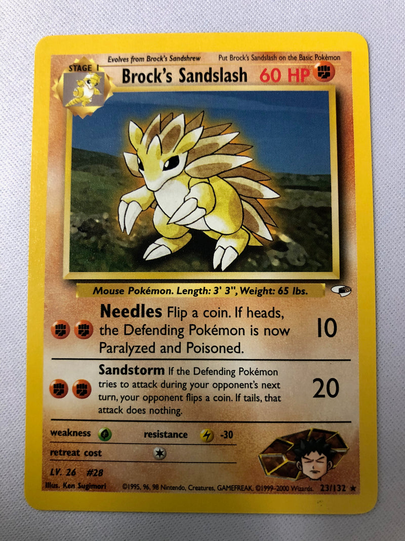 Brock’s Sandslash 23/132 Gym Heroes Rare Pokemon Card NM