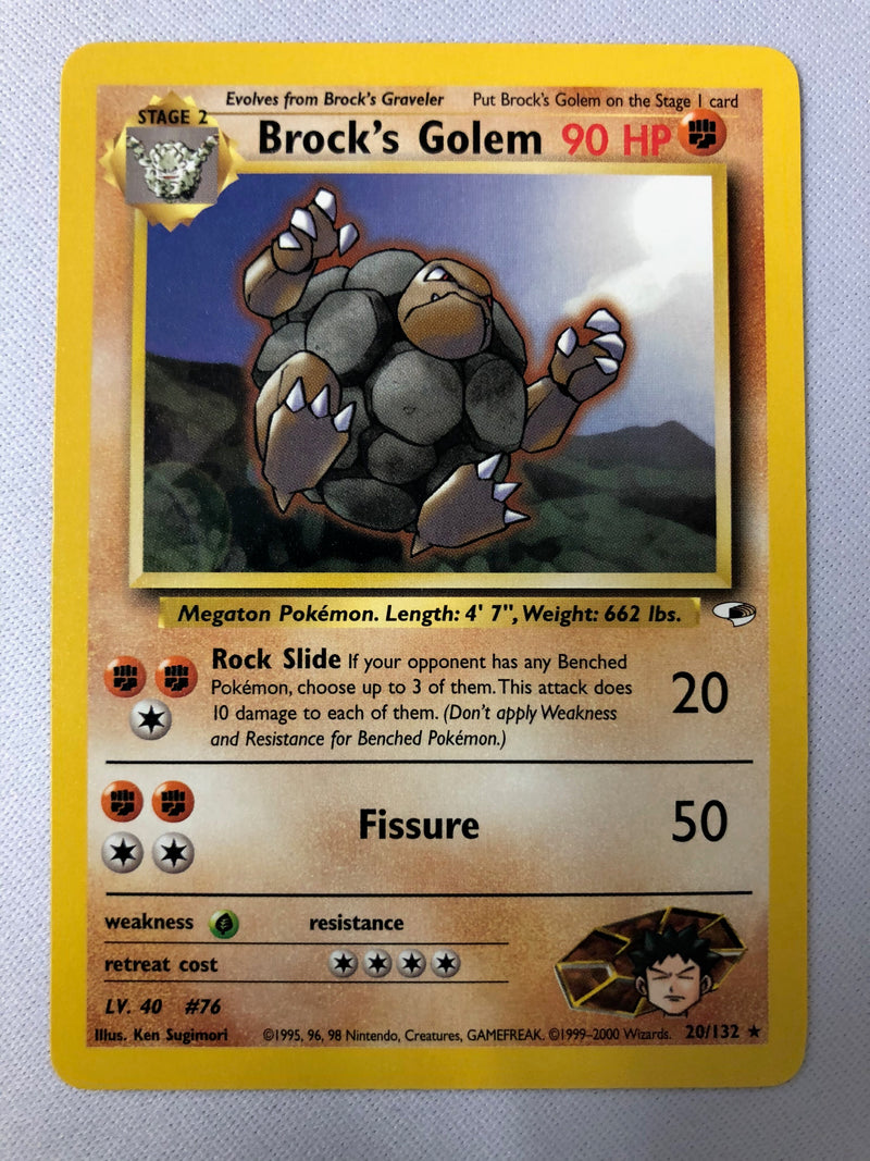 Brock’s Golem 20/132  Gym Heroes Rare Pokemon Card NM