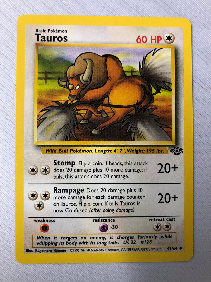Tauros 47/64 Jungle Set Uncommon Pokemon Card Near Mint