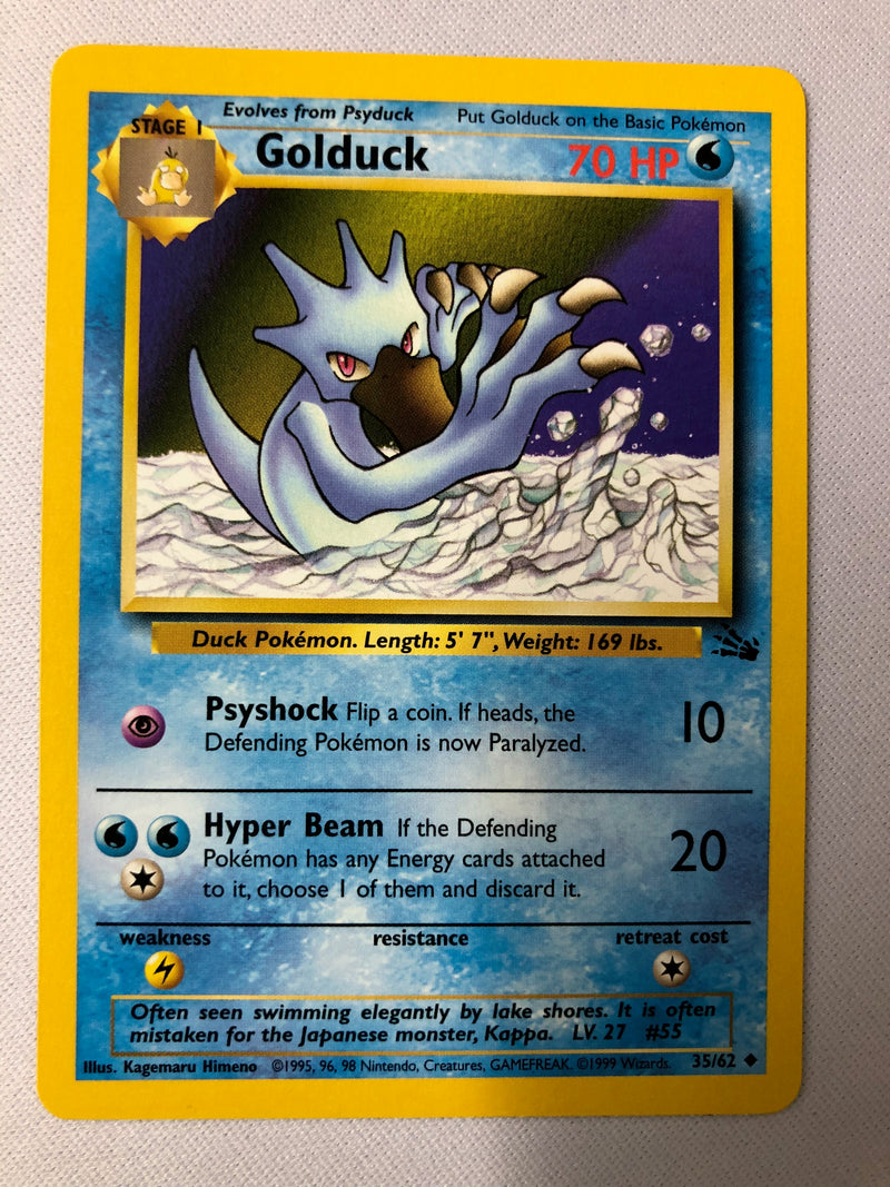 Golduck 35/62 Fossil Set Uncommon Pokemon Card NM