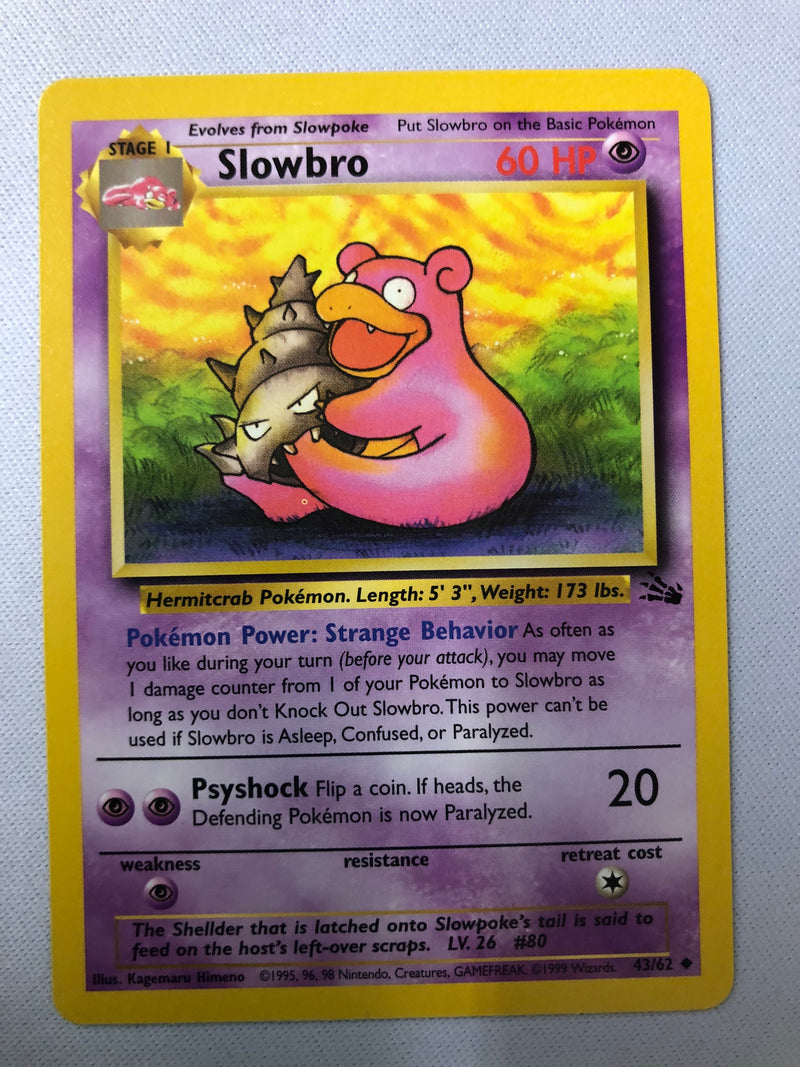 Slowbro 43/62 Fossil Set Uncommon Pokemon Card Near Mint