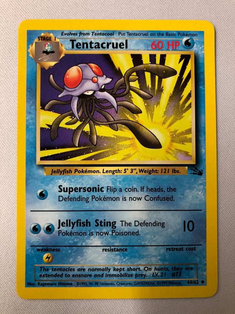 Tentacruel 44/62 Fossil Set Common Pokemon Card NM