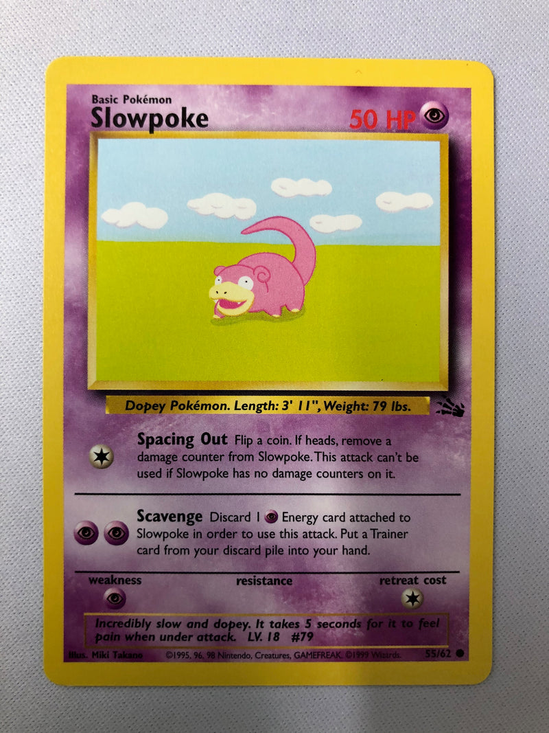 Slowpoke 55/62 Fossil Set Pokemon Card Near Mint