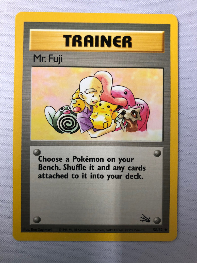 Mr. Fuji 58/62 Fossil Set Uncommon Pokemon Card Near Mint